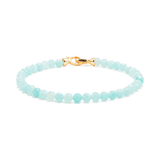 Growth Amazonite Faceted Bracelet 4mm for men with 925 sterling silver clasp promoting communication and balance.