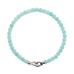 Growth Amazonite faceted bracelet 4mm for men with sterling silver clasp, promoting communication and emotional balance.
