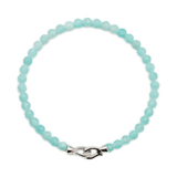 Growth Amazonite faceted bracelet 4mm for men with sterling silver clasp, promoting communication and emotional balance.