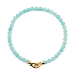 Growth Amazonite 4mm faceted bracelet for men with gold clasp, enhances communication and emotional balance.