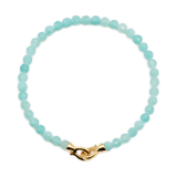 Growth Amazonite 4mm faceted bracelet for men with gold clasp, enhances communication and emotional balance.