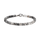 Growth Black Rutilated Quartz bracelet 4x4mm with 925 sterling silver clasp for men, promoting resilience and emotional healing.
