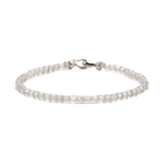 Elegant Gray Moonstone bracelet with 925 sterling silver clasp promoting growth and emotional balance.