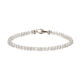 Elegant Gray Moonstone bracelet with 925 sterling silver clasp promoting growth and emotional balance.