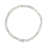Gray Moonstone bracelet with 4x4mm beads and a sterling silver clasp, symbolizing growth and emotional balance.