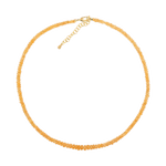 Vibrant Orange Garnet necklace with 4mm faceted beads, featuring a 925 sterling silver clasp.