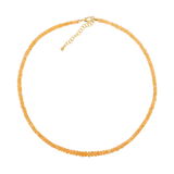 Vibrant Orange Garnet necklace with 4mm faceted beads, featuring a 925 sterling silver clasp.
