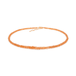 Vibrant Orange Garnet necklace with 4mm faceted beads in a gradual design, featuring a sterling silver clasp.