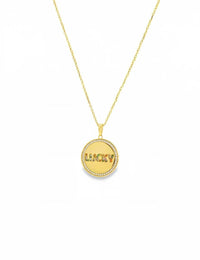 BEAMMORE HALO Lucky 18K Gold Vermeil Disc Pendant Necklace – Fine Jewelry