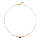 Harmony Moonstone Dainty Necklace with Gold-Plated Nugget