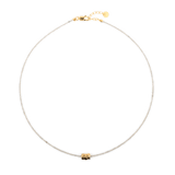Harmony Moonstone Dainty Necklace with Gold-Plated Nugget