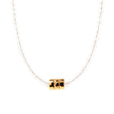 Harmony Moonstone Dainty Necklace with Gold-Plated Nugget