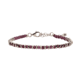 Harmony Purple-Red Sapphire Beaded Bracelet with Sterling Silver Spacer Beads