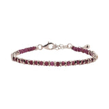 Harmony Purple-Red Sapphire Beaded Bracelet with Sterling Silver Spacer Beads