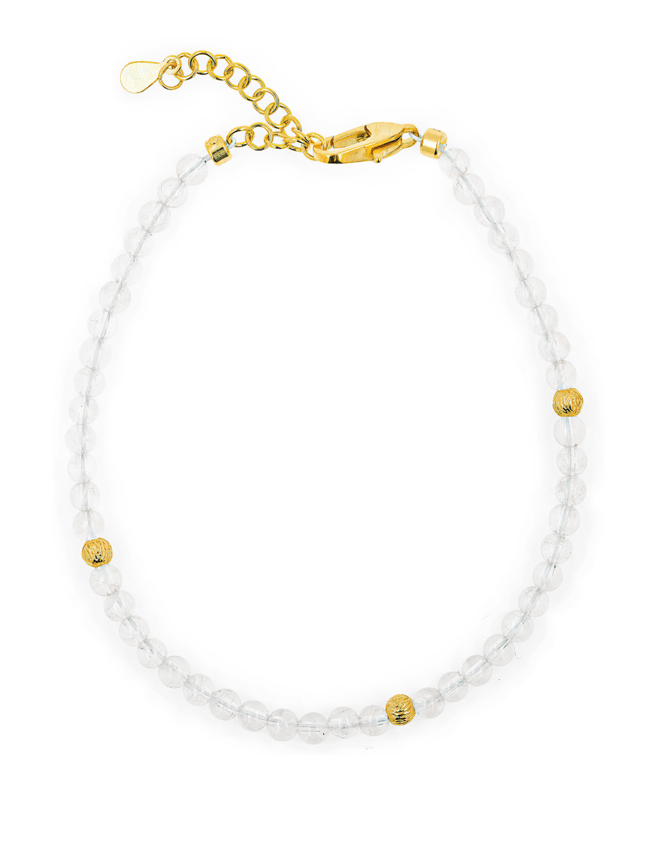 Elegant layered bracelet featuring clear beads and gold accents, perfect for any occasion.