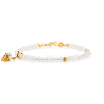 Dainty Healing Moonstone bracelet with gold spacer bead and ice cream charm for emotional balance.