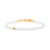 Dainty Moonstone bracelet with silver spacer beads, symbolizing emotional healing and inner balance.