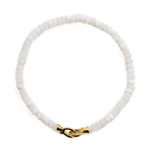 Moonstone June birthstone bracelet featuring faceted beads and a gold clasp for emotional balance and healing.