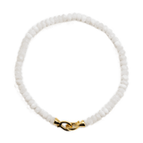 Moonstone June birthstone bracelet featuring faceted beads and a gold clasp for emotional balance and healing.
