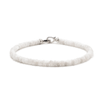 Healing Moonstone bracelet with faceted beads and 925 sterling silver clasp, June birthstone accessory.