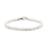 Healing Moonstone bracelet with faceted beads and 925 sterling silver clasp, June birthstone accessory.