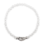 Moonstone June birthstone bracelet for men, featuring 4x4mm beads and a sterling silver clasp.