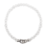 Moonstone June birthstone bracelet for men, featuring 4x4mm beads and a sterling silver clasp.