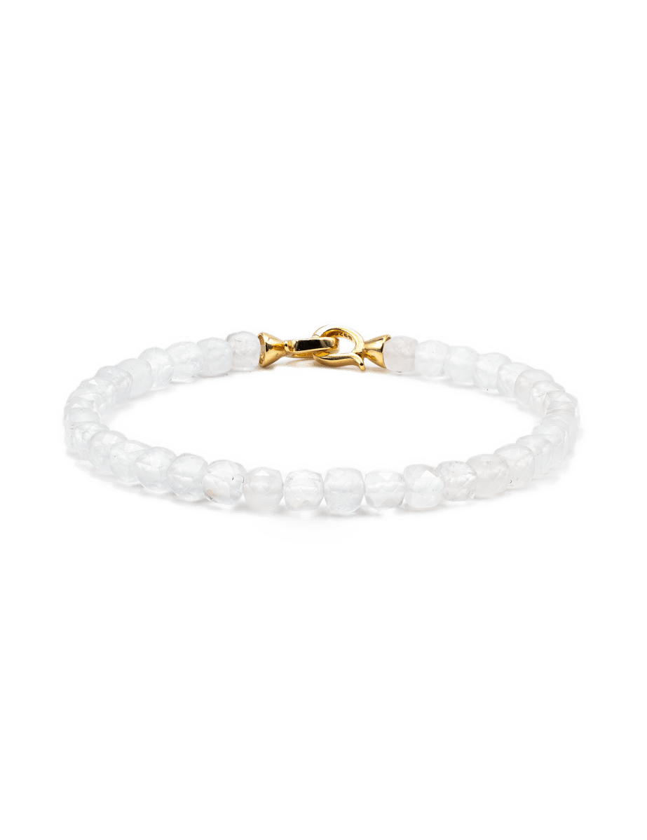 Healing  Moonstone June Birthstone Bracelet 4x4mm for men