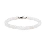 Healing Moonstone bracelet for men with 925 sterling silver clasp, promoting emotional balance and inner growth.