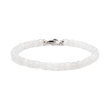 Healing Moonstone bracelet for men with 925 sterling silver clasp, promoting emotional balance and inner growth.