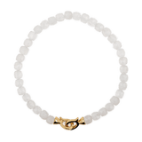 Healing Moonstone June Birthstone Bracelet for men with 925 sterling silver clasp, promoting emotional balance and intuition.