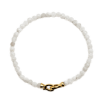Healing Moonstone faceted bracelet for men with gold clasp, promoting emotional balance and inner growth.