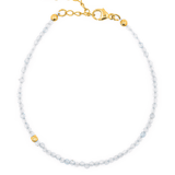 Health aquamarine faceted bracelet with silver spacer beads showcasing tranquility and elegance.