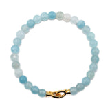 Health Aquamarine March Birthstone Bracelet 6mm for men