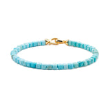 Health Blue Turquoise December Birthstone Bracelet 4x4mm for men