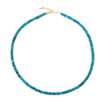 Dainty blue turquoise faceted necklace with 925 sterling silver clasp, symbolizing health and well-being.