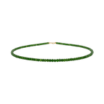 Health Diopside Faceted Dainty Necklace showcasing lush green hues and a 925 sterling silver clasp.