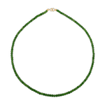 Health Diopside faceted dainty necklace with 925 sterling silver clasp, promoting wellness and vitality.