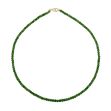 Health Diopside faceted dainty necklace with 925 sterling silver clasp, promoting wellness and vitality.