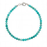 Health Green Turquoise December Birthstone  Faceted Bracelet 4mm for men