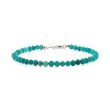 Health Green Turquoise December Birthstone  Faceted Bracelet 4mm for men
