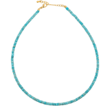 Health Green Turquoise Faceted Necklace with 925 sterling silver clasp, promoting well-being and healing.