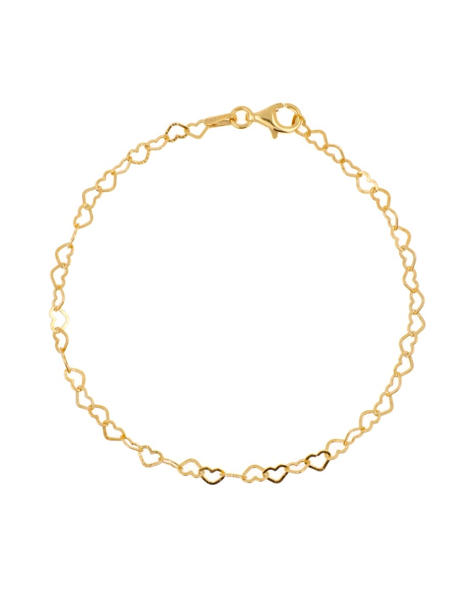 BEAMMORE Heart-Link Bracelet in Gold-Plated Sterling Silver – Fine Jewelry
