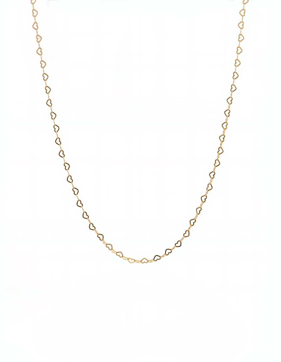 BEAMMORE Heart-Link Necklace in Gold-Plated Sterling Silver – Fine Jewelry