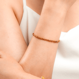 Joy Orange Sapphire Beaded Bracelet with Gold-Plated Sterling Silver Spacer Beads
