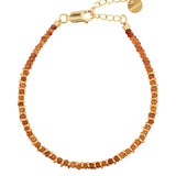 Joy Orange Sapphire Beaded Bracelet with Gold-Plated Sterling Silver Spacer Beads