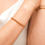 Joy Orange Sapphire Beaded Bracelet with Gold-Plated Sterling Silver Spacer Beads
