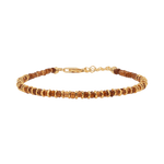 Joy orange sapphire beaded bracelet with gold-plated sterling silver spacer beads for a radiant look.