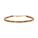 Joy orange sapphire beaded bracelet with gold-plated sterling silver spacer beads for a radiant look.
