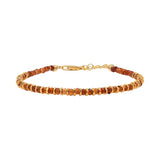Joy Orange Sapphire Beaded Bracelet with Gold-Plated Sterling Silver Spacer Beads